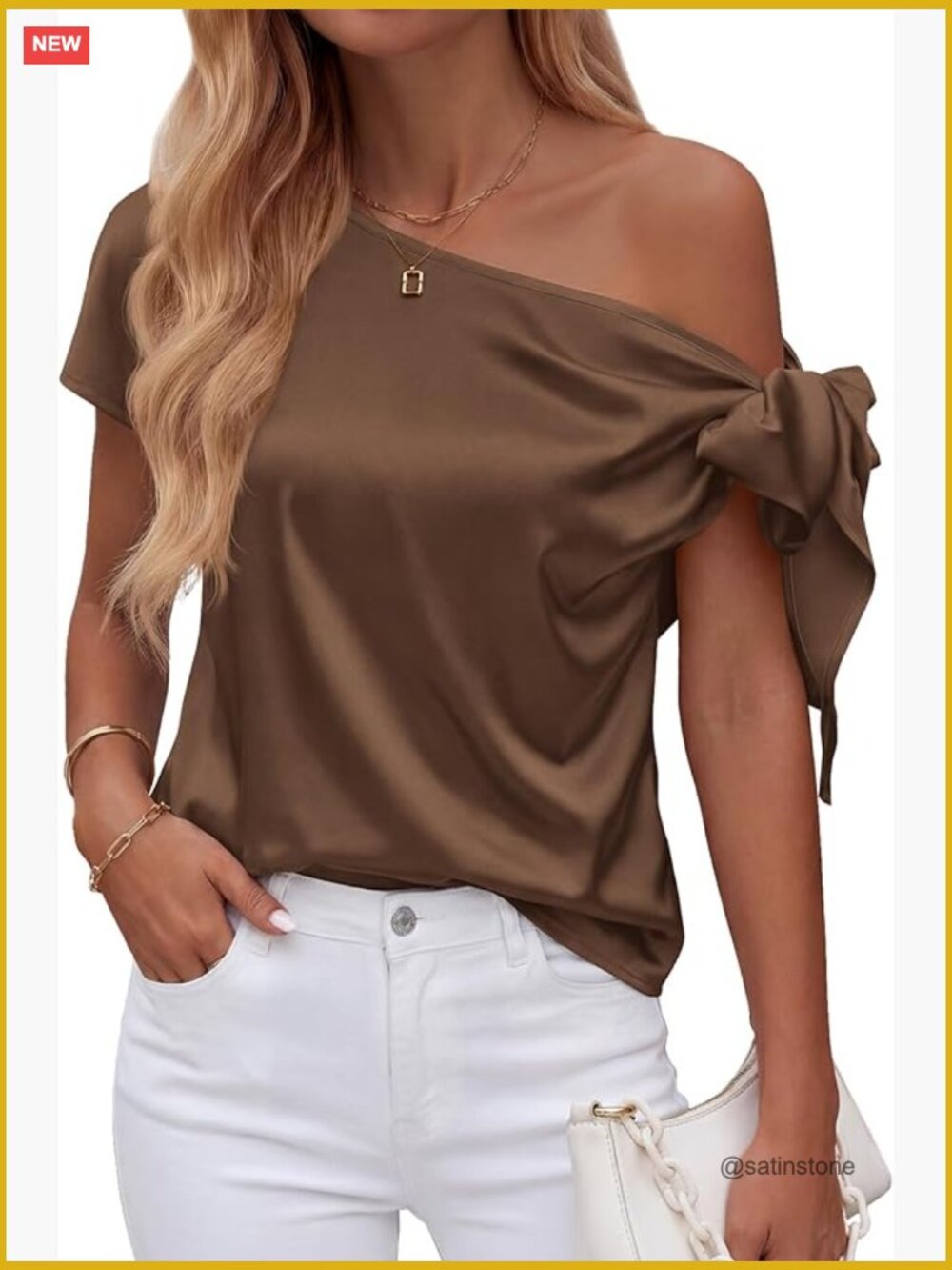 Off Shoulder Satin Blouse Short Sleeve Y2K Going Out Top